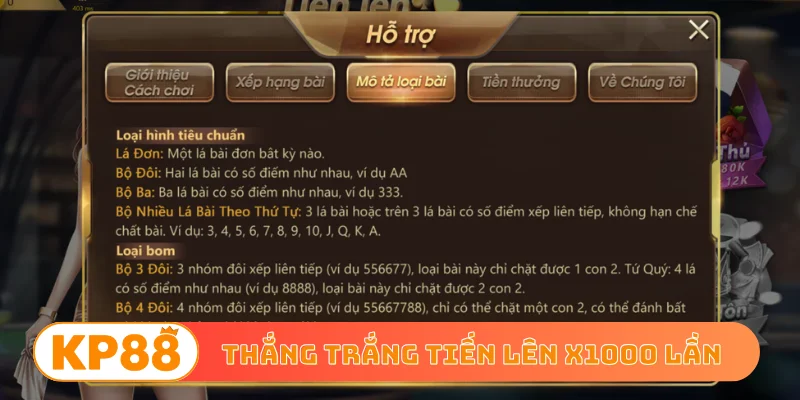 Thắng trắng tiến lên x1000 lần